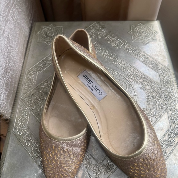 Jimmy Choo Shoes - Jimmy Choo Metallic Gold Flats.